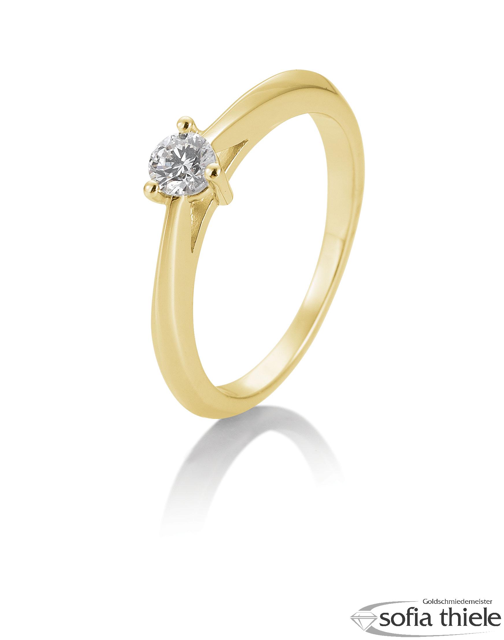 Damenring Gold  mit Diamant B-41-866240-585G-L