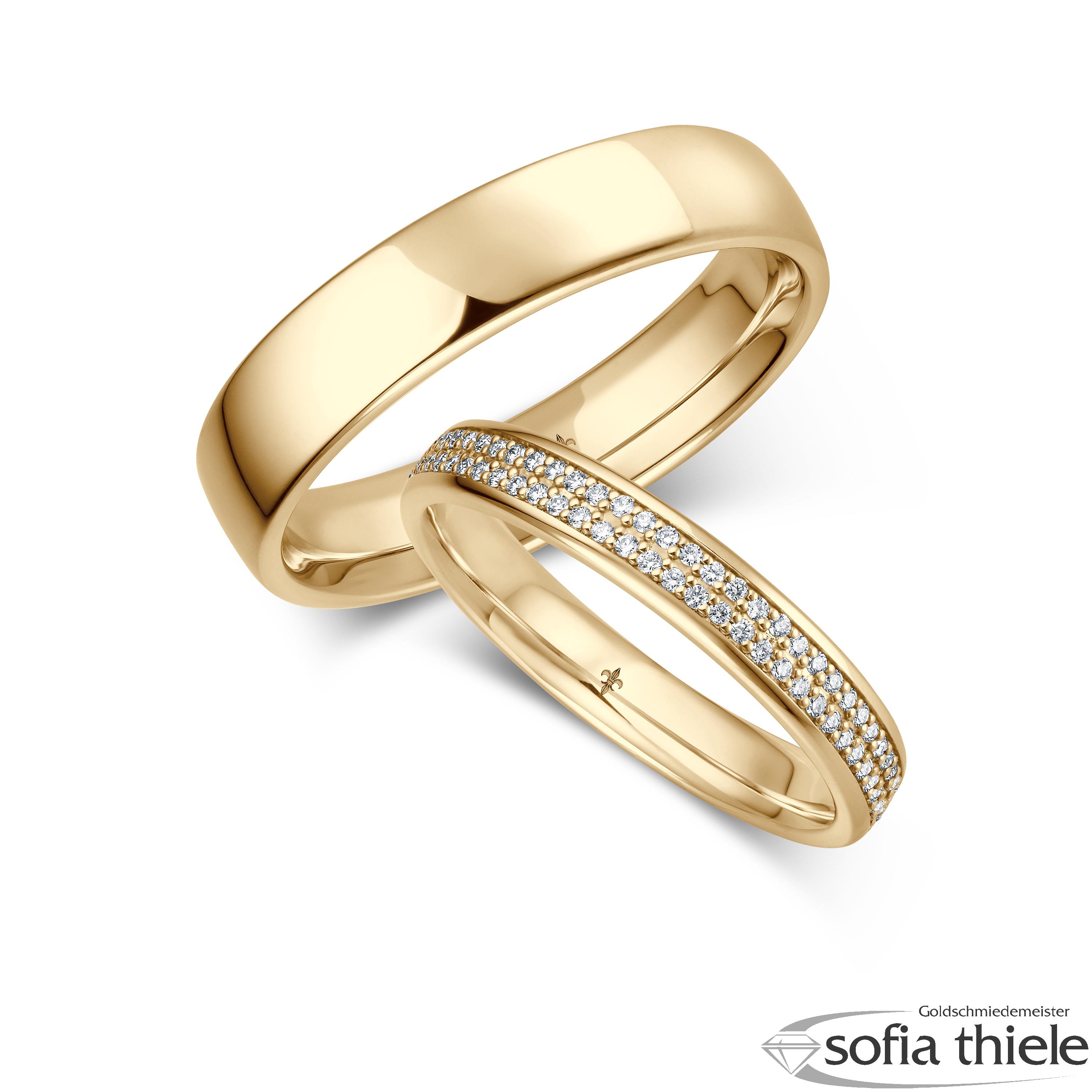 Trauringe Gold Paar TR-00087G-375