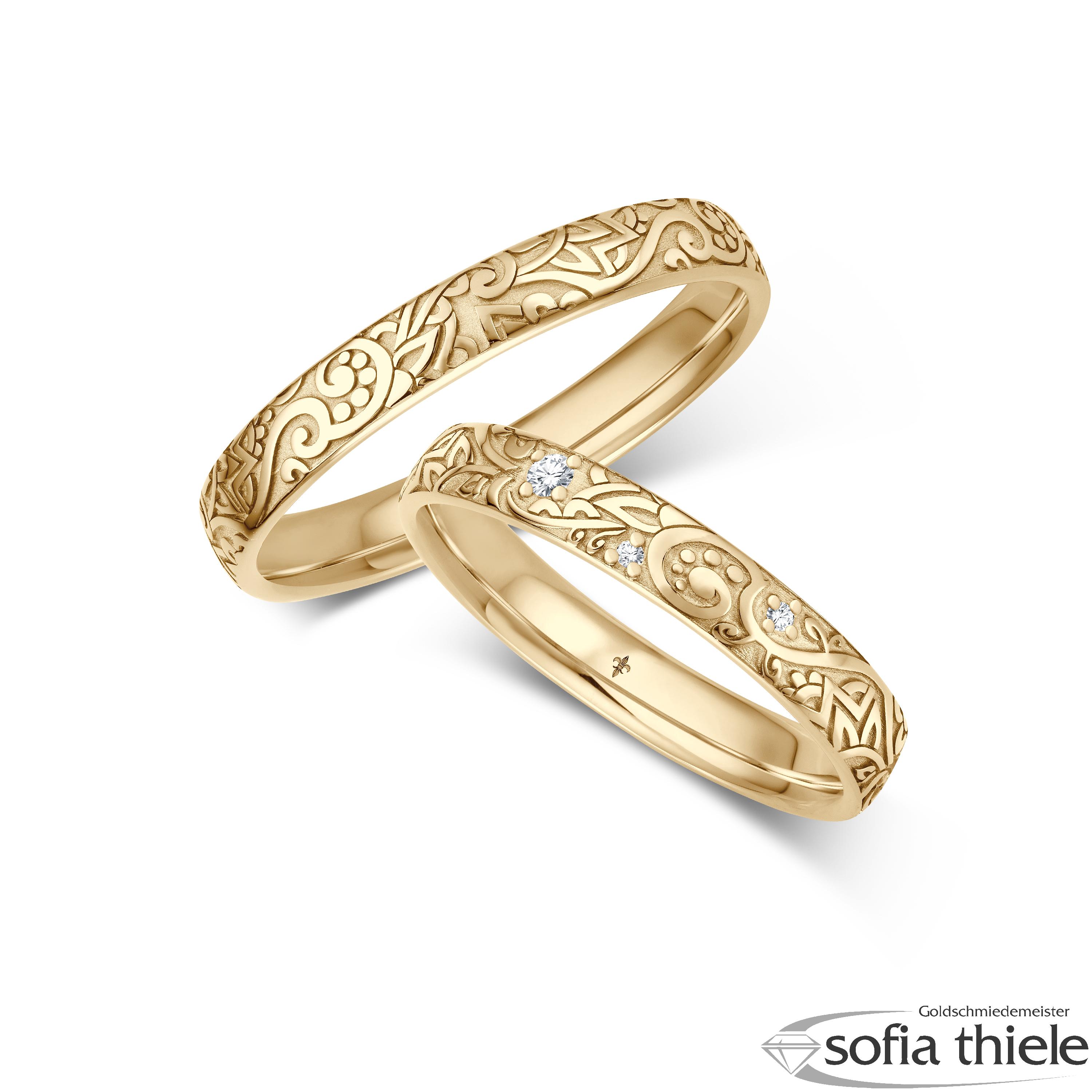 Trauringe Gold Paar TR-00086G-375