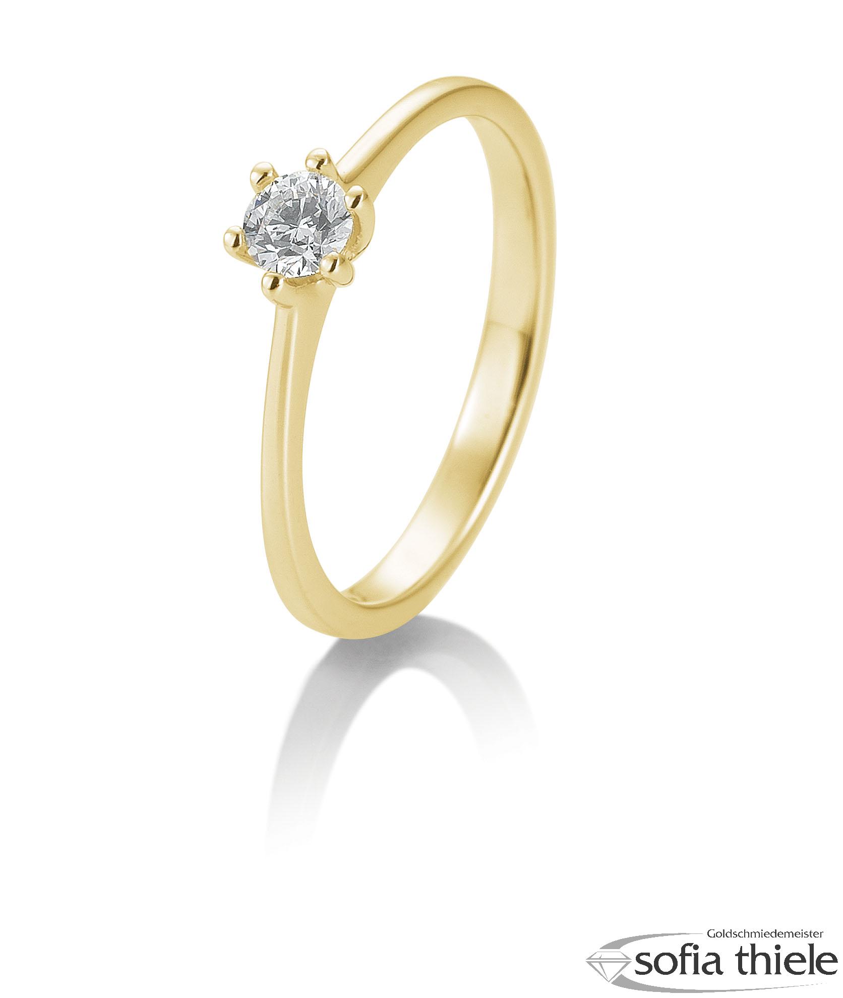 Damenring Gold  mit Diamant B-41-821420-585G-L