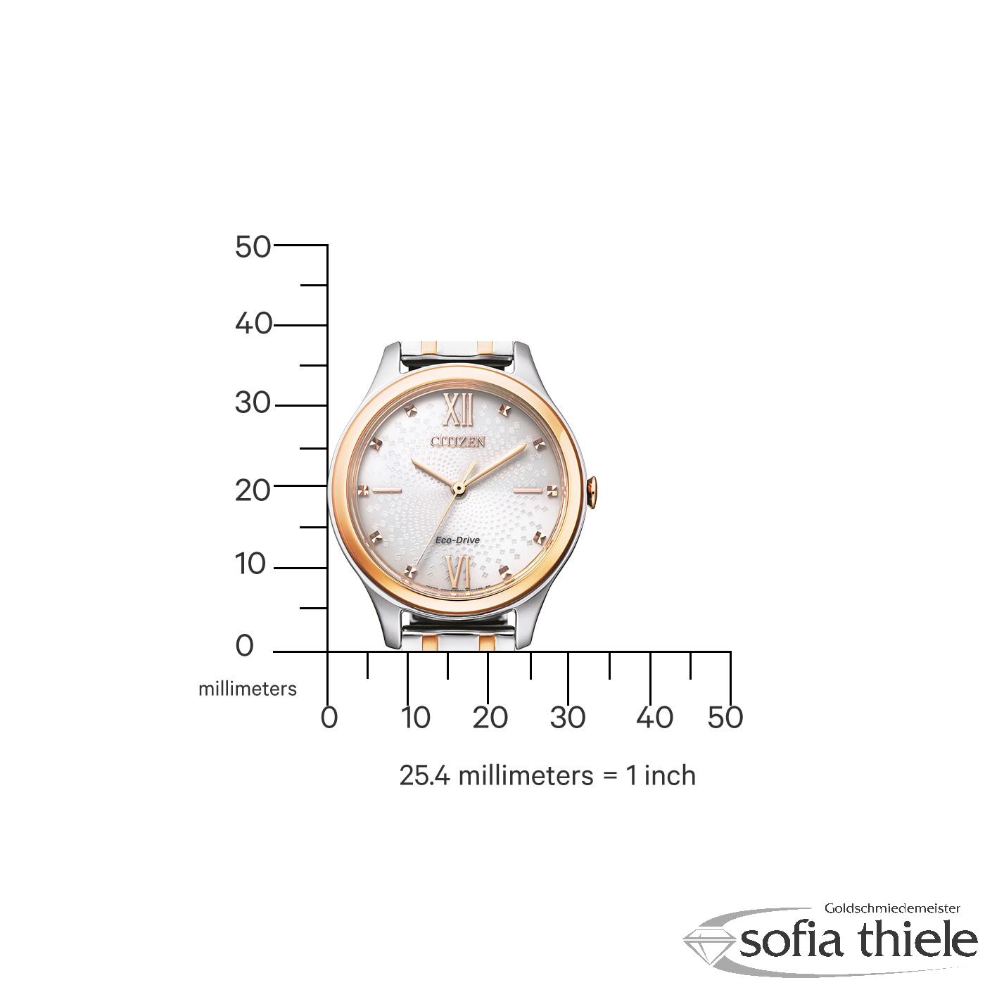 Damenuhr Metallband Quarz EM0506-77A