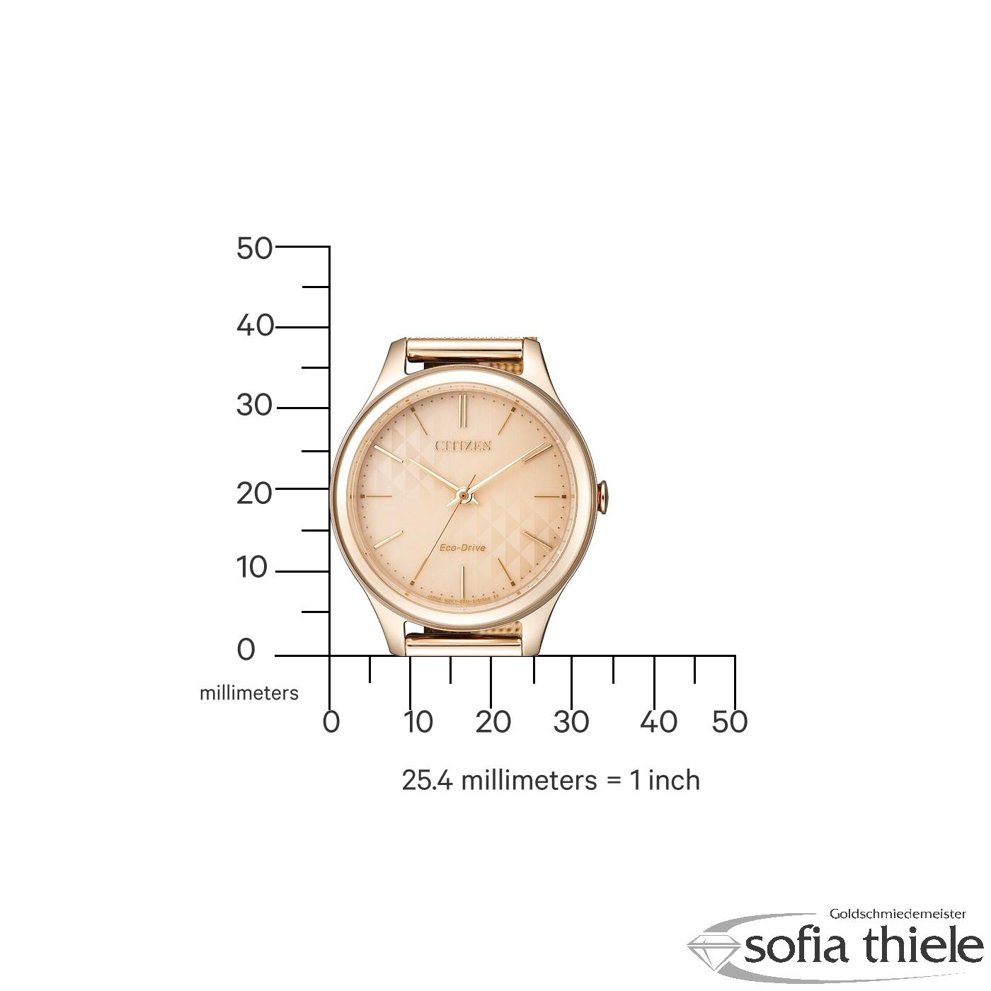 CITIZEN Damenuhr Metallband Quarz EM0503-83X