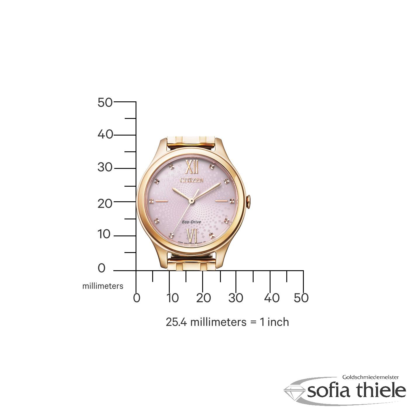 Damenuhr Metallband Quarz EM0503-75X