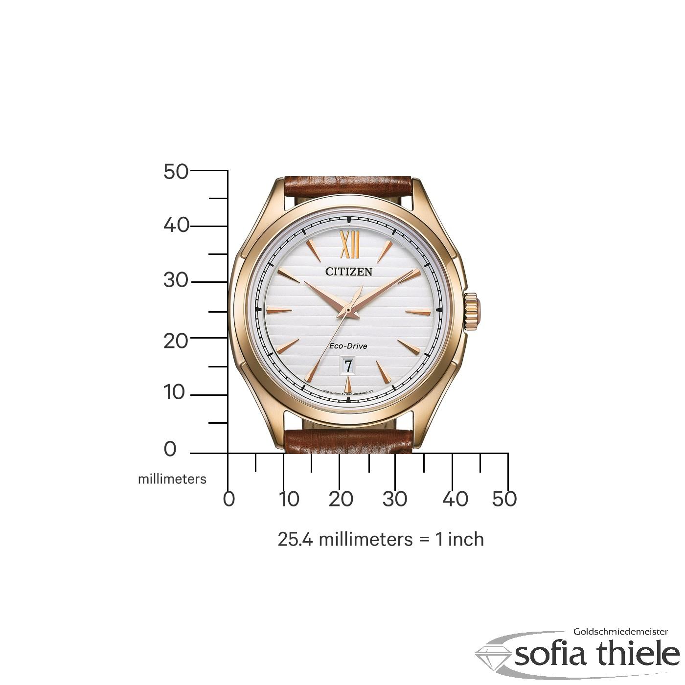 Herrenuhr Lederband Quarz AW1753-10A