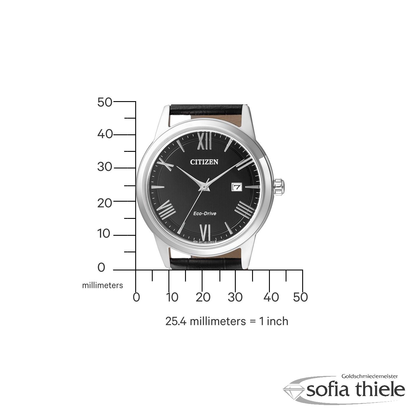 Herrenuhr Lederband Quarz AW1231-07E