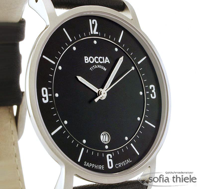 BOCCIA TITANIUM 3533-01 Herrenuhr Lederband