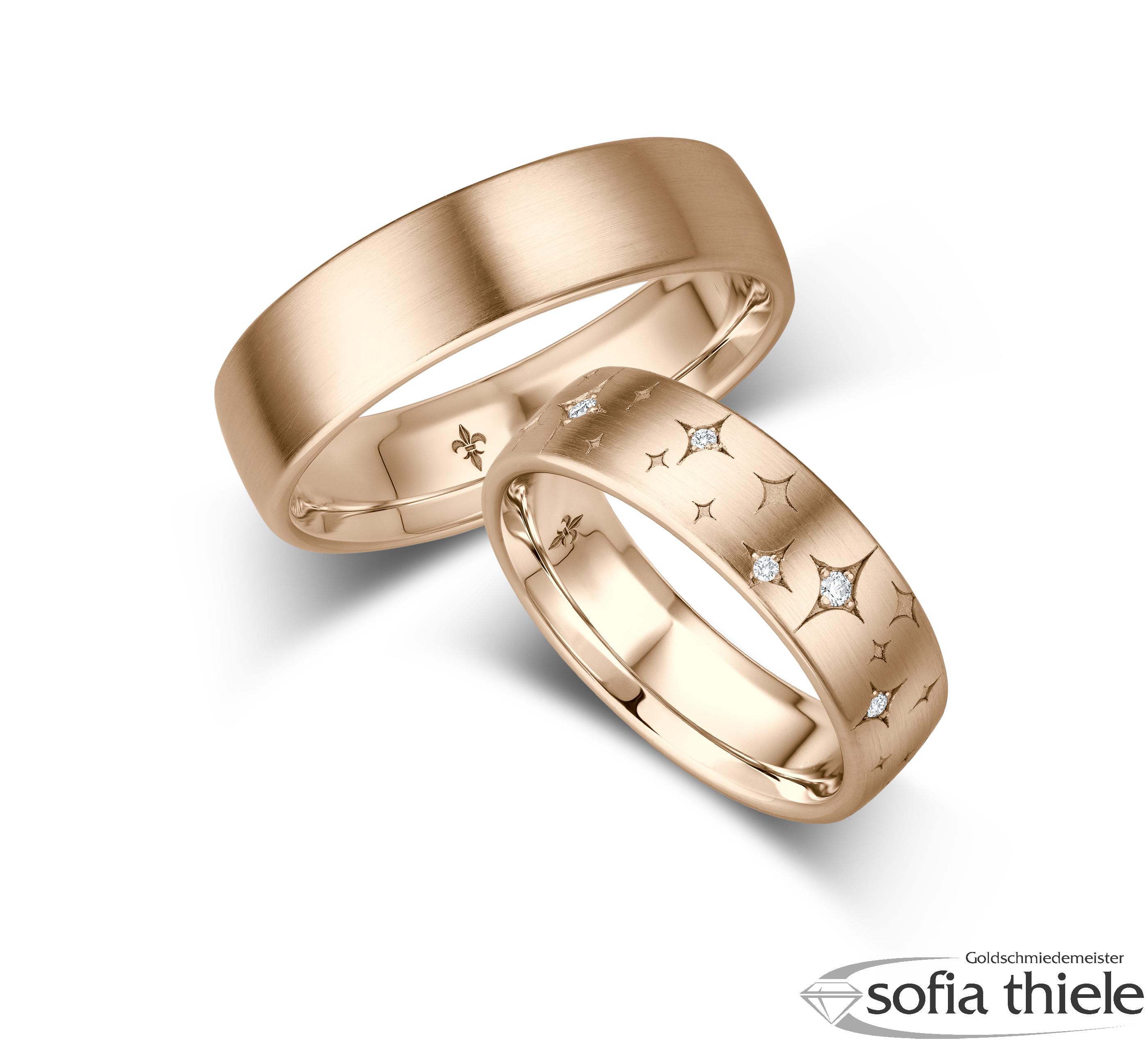 Trauringe Gold Paar TR-00042R-375