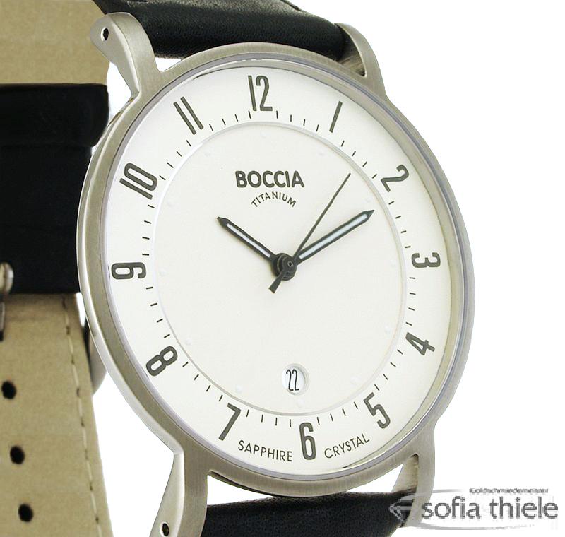 BOCCIA TITANIUM 3533-03 Herrenuhr Lederband 