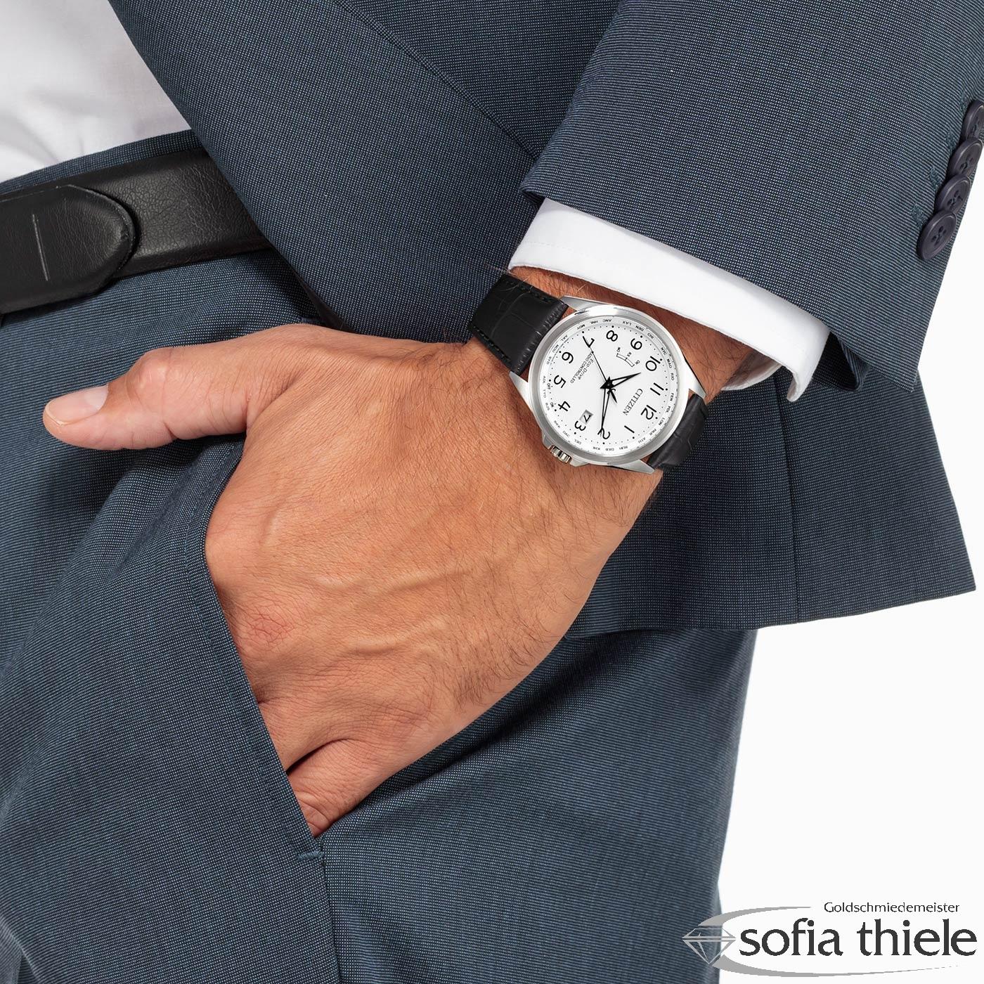 Herrenuhr Lederband Funk CB0250-17A