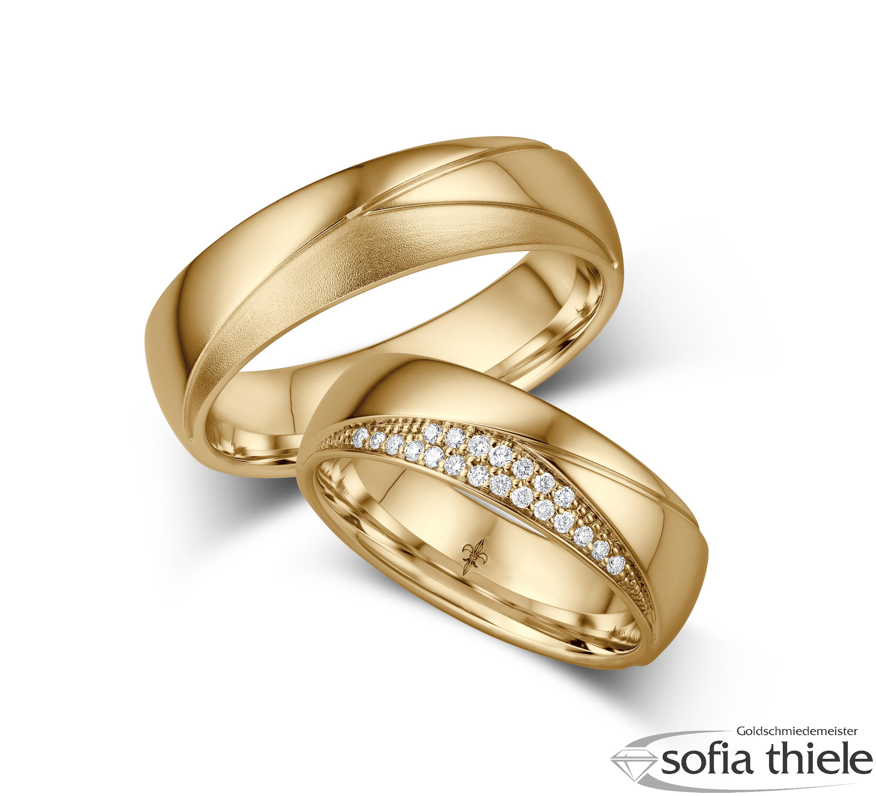 Trauringe Gold Paar TR-00010G-375