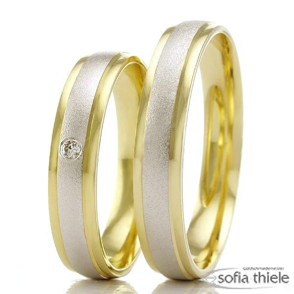 Trauringe Gold Paar R-120-mit-Besatz