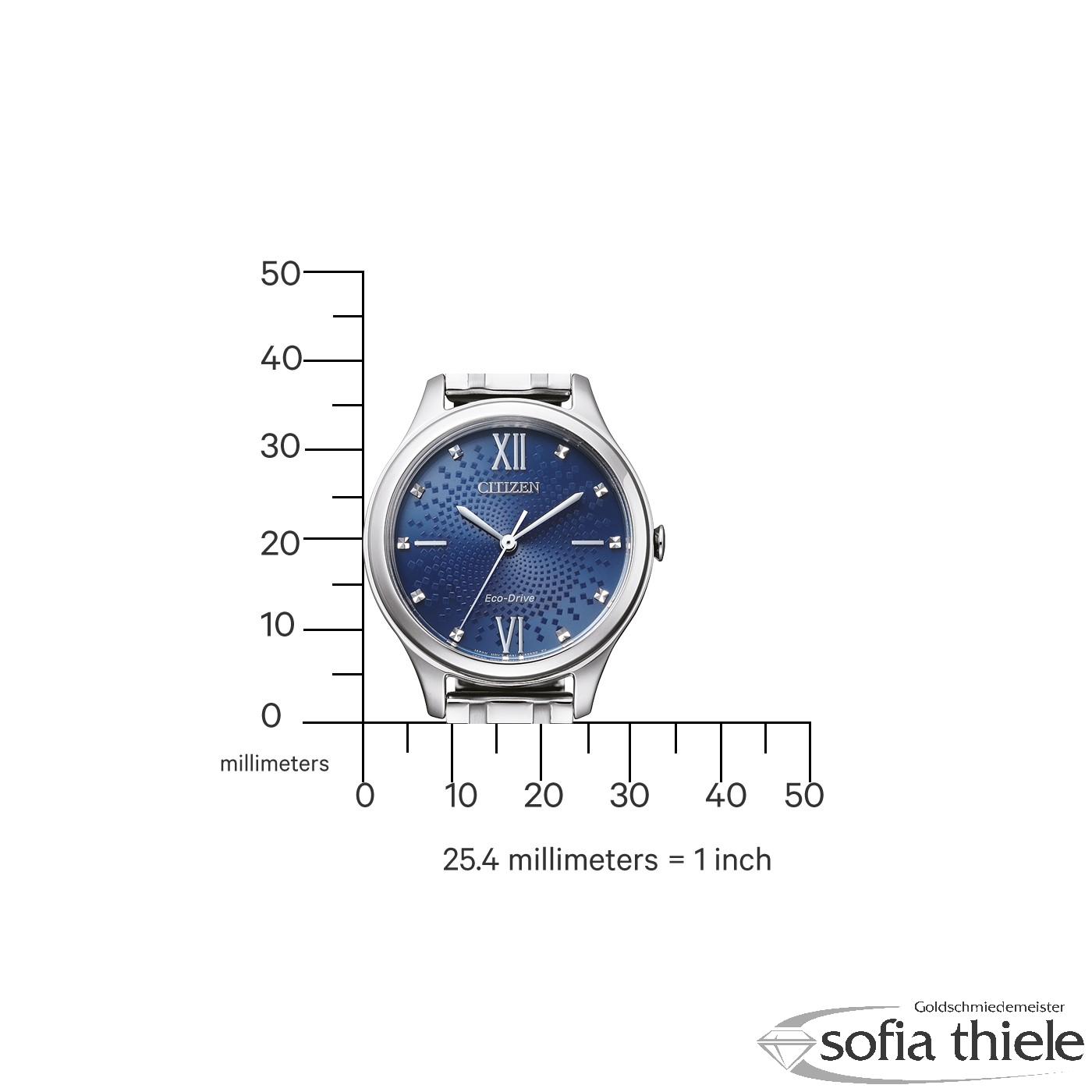 Damenuhr Metallband Quarz EM0500-73L