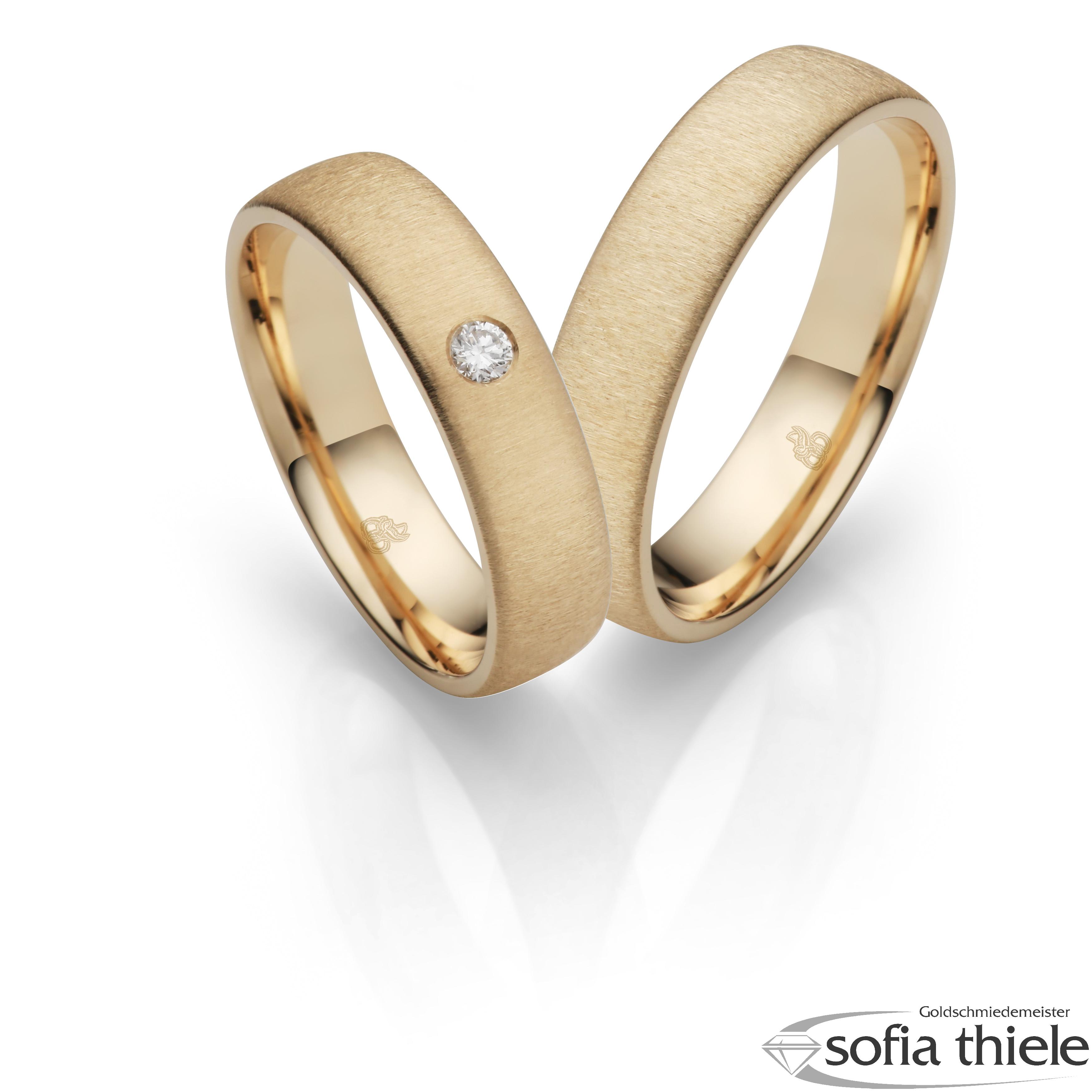 Trauringe Gold Paar R-10-89011-050-3G