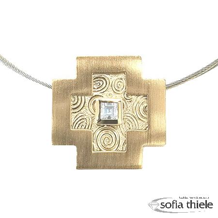 Kettenanhänger Gold m. Zirkoni 50-90071-31-03