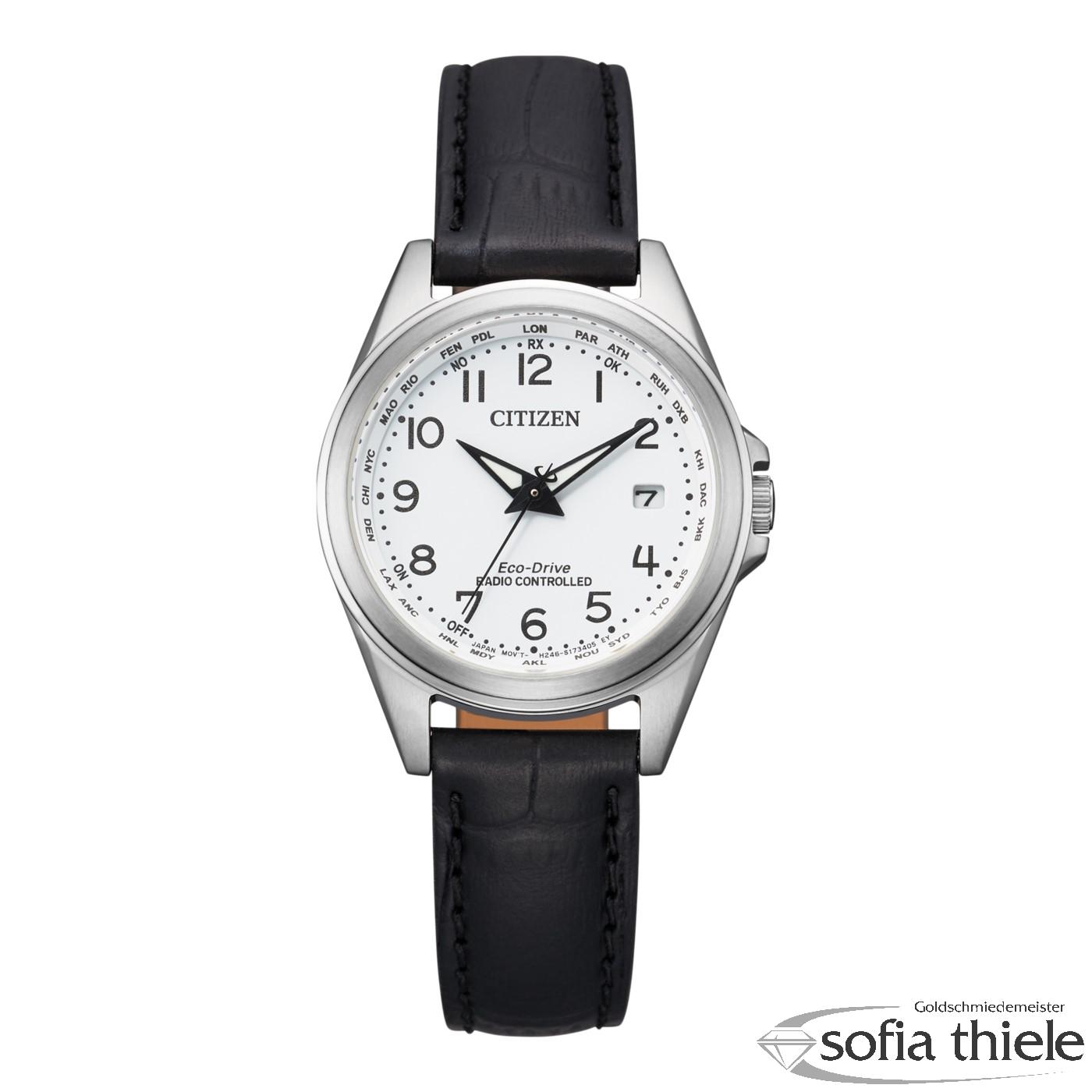 Damenuhr Lederband Funk EC1180-14A Damenuhr Lederband Funk EC1180-14A