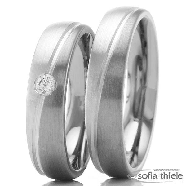 Eheringe 500/- Palladium 375/- Weißgold G-28204-5