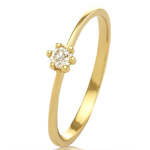 Damenring Gold  mit Diamant 11-08611-gelb