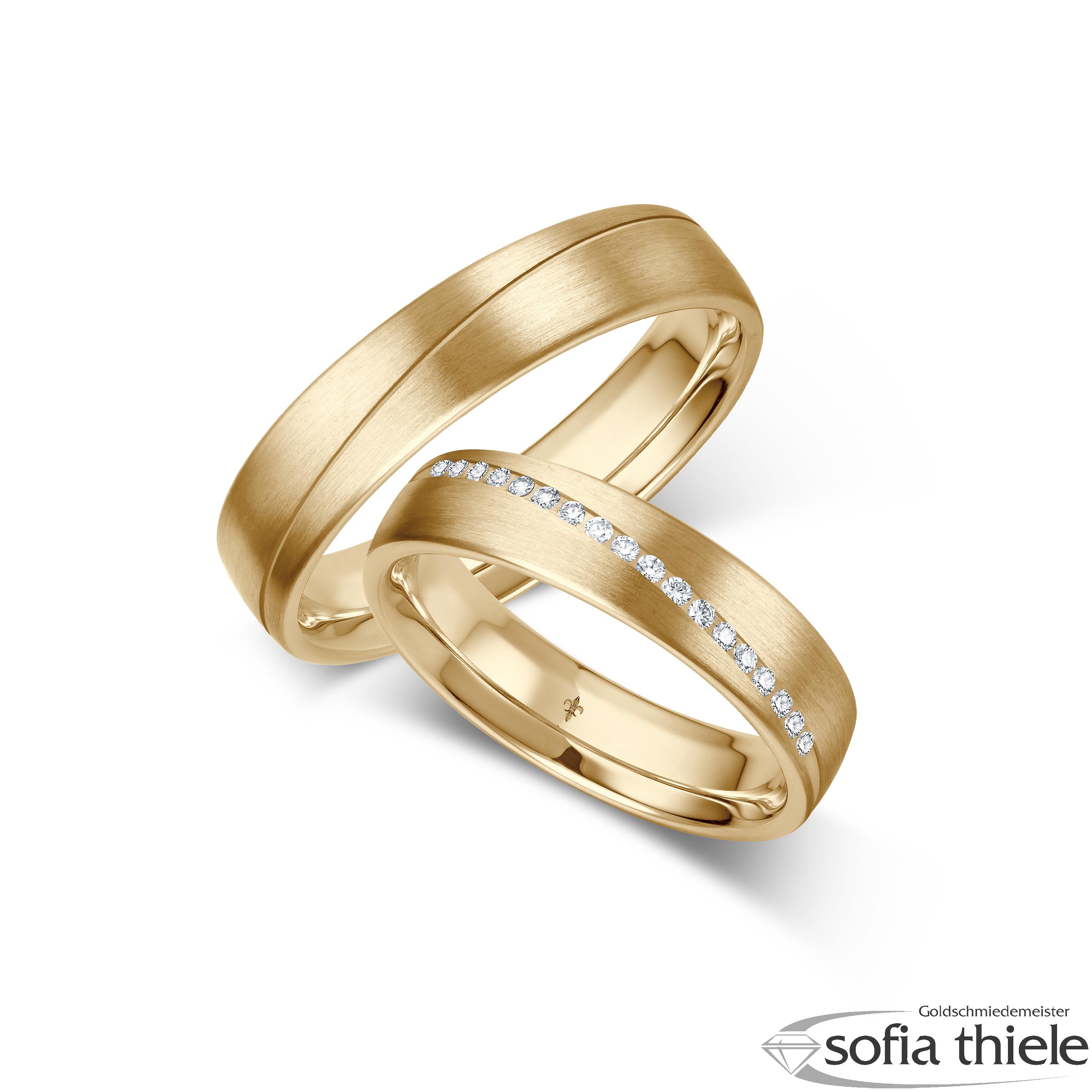 Trauringe Gold Paar TR-00082G-375